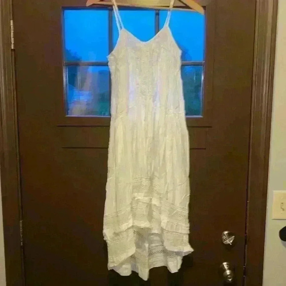 dRA Los Angeles white cotton asymmetrical midi dress - Picture 2 of 9